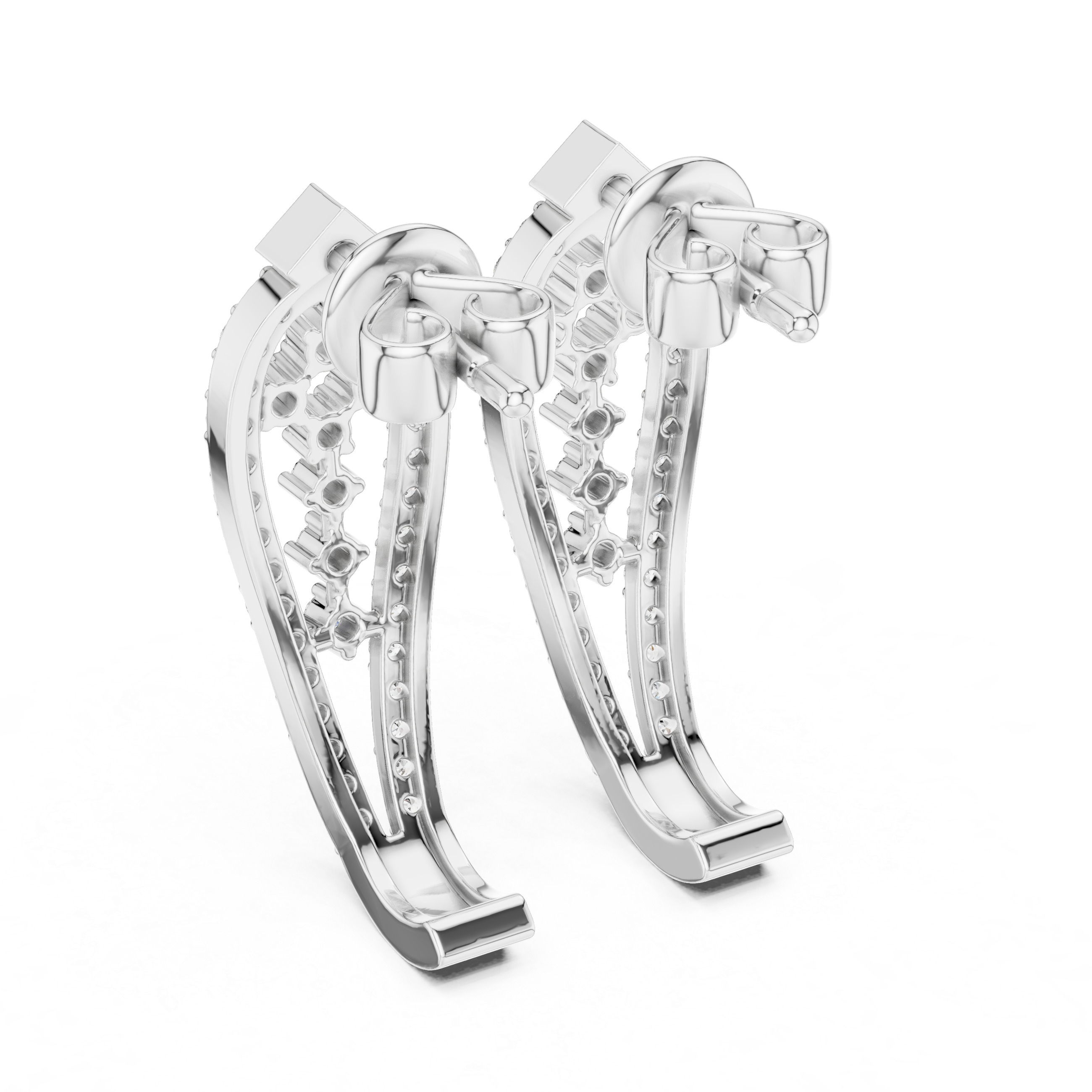 حلقان ألماسية على شكل قطرة دمعة in White Gold - VYKA Diamonds