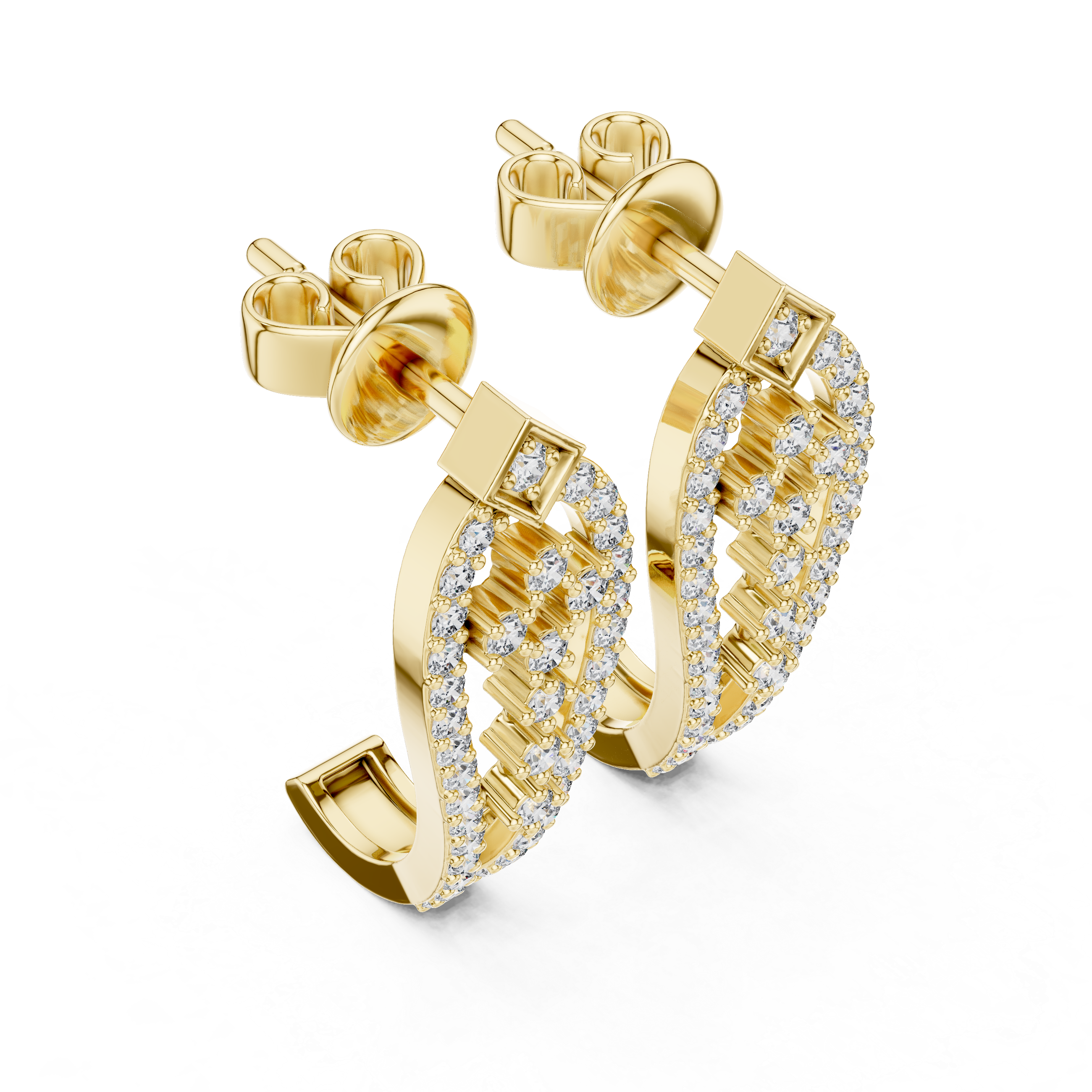 حلقان ألماسية على شكل قطرة دمعة in Yellow Gold - VYKA Diamonds