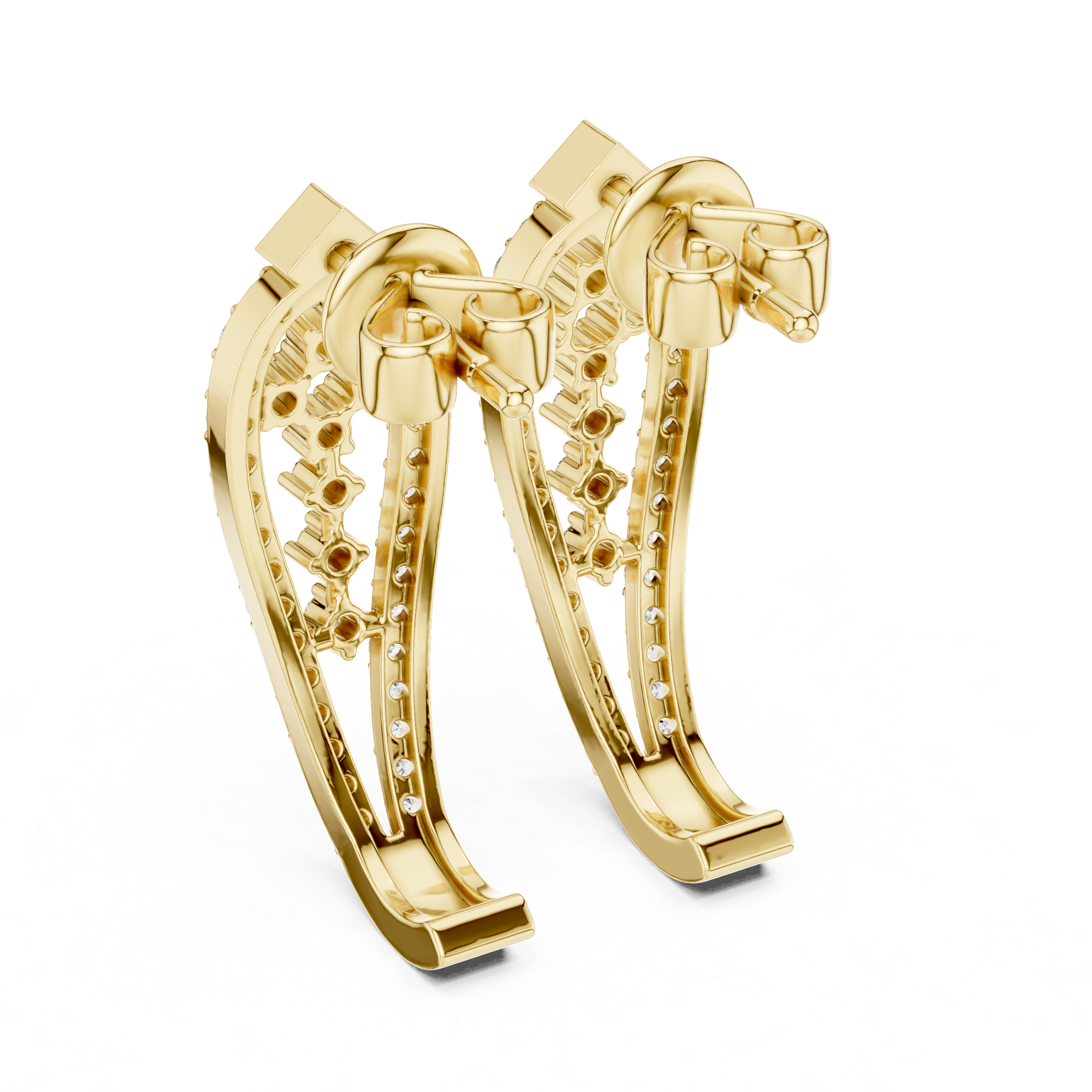 حلقان ألماسية على شكل قطرة دمعة in Yellow Gold - VYKA Diamonds