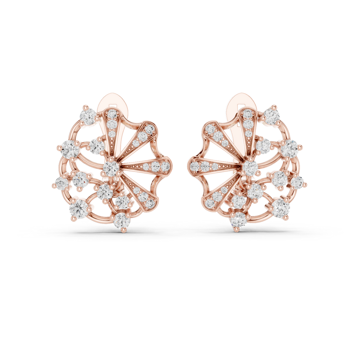 Fan Burst Diamond Earrings