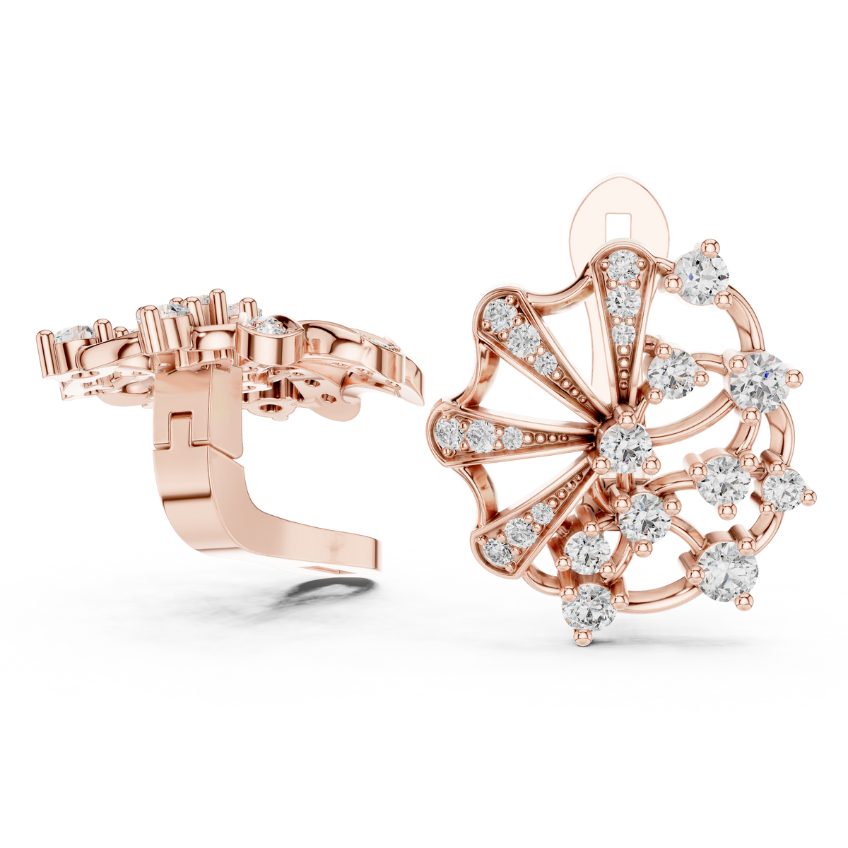 Fan Burst Diamond Earrings