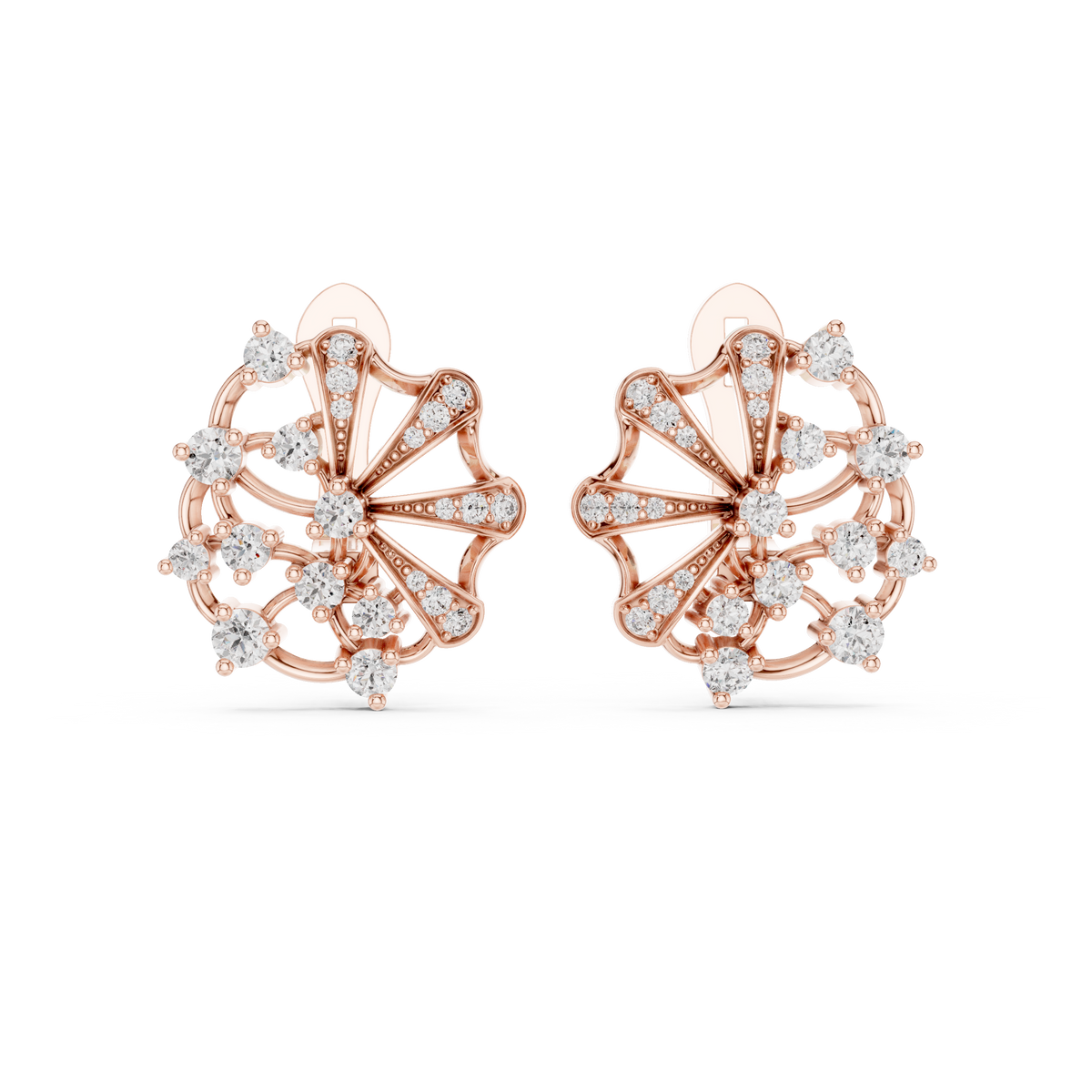 Fan Burst Diamond Earrings