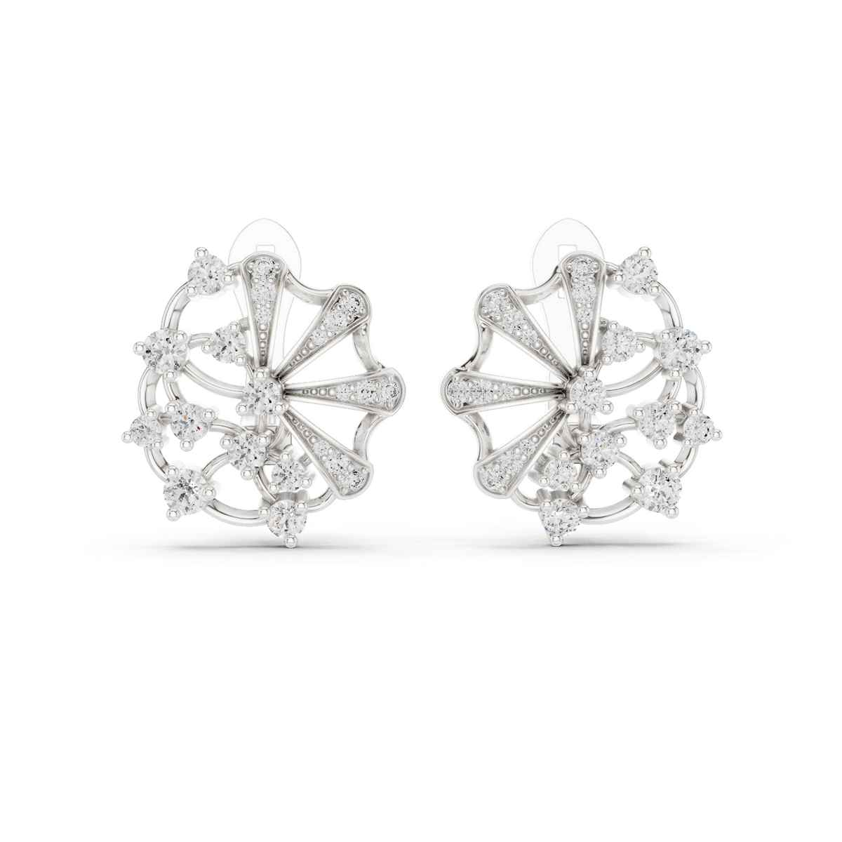 Fan Burst Diamond Earrings