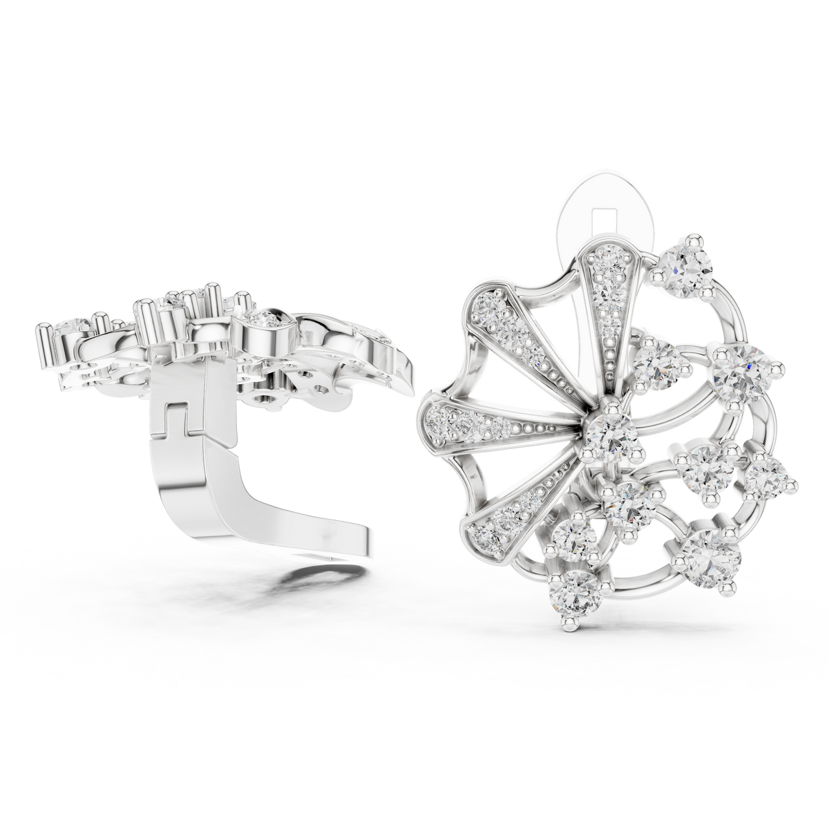 Fan Burst Diamond Earrings