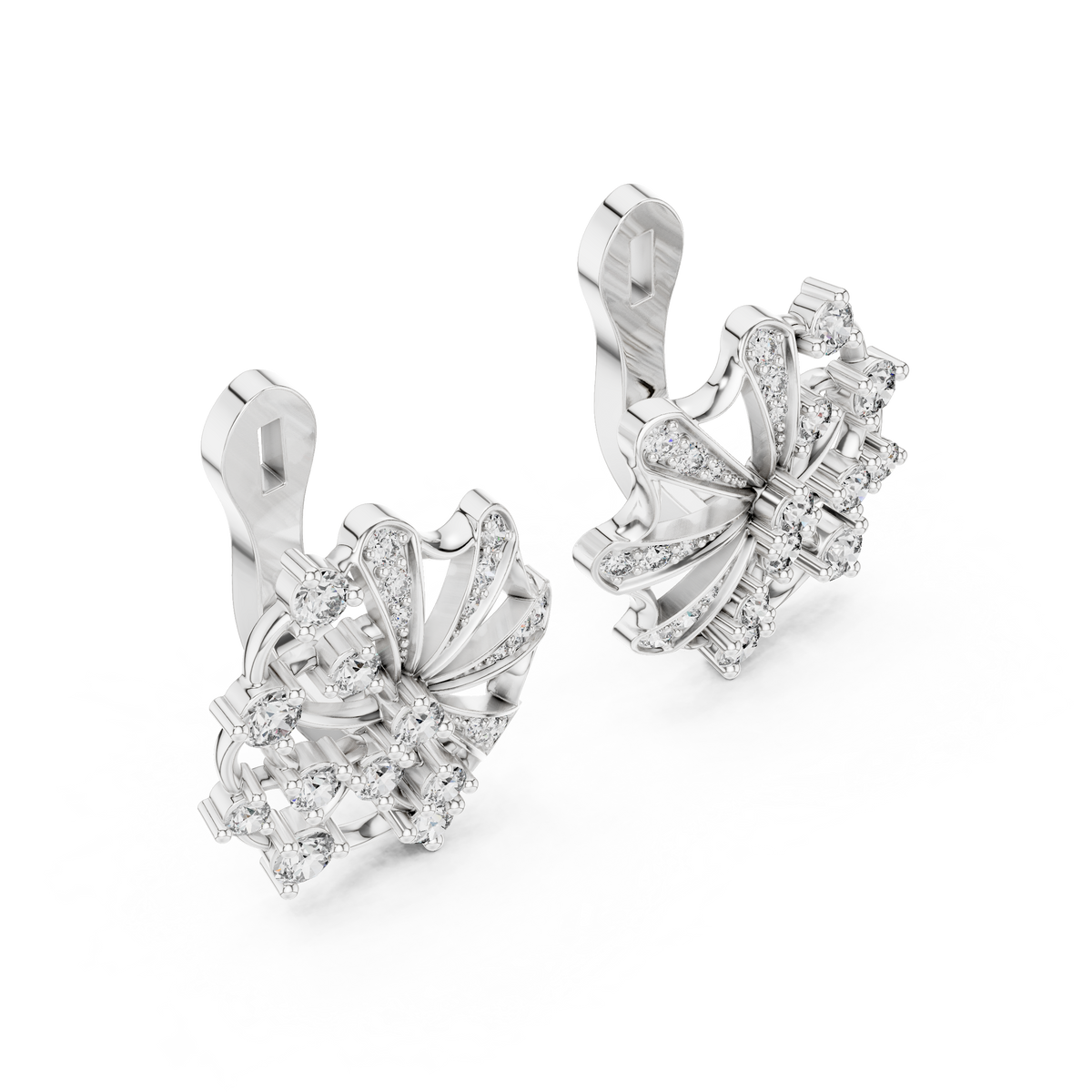 Fan Burst Diamond Earrings