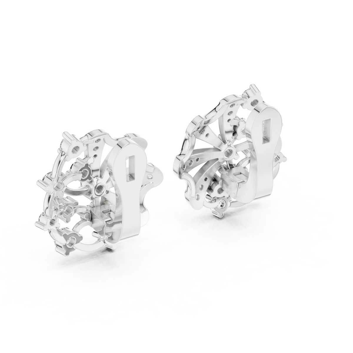 Fan Burst Diamond Earrings