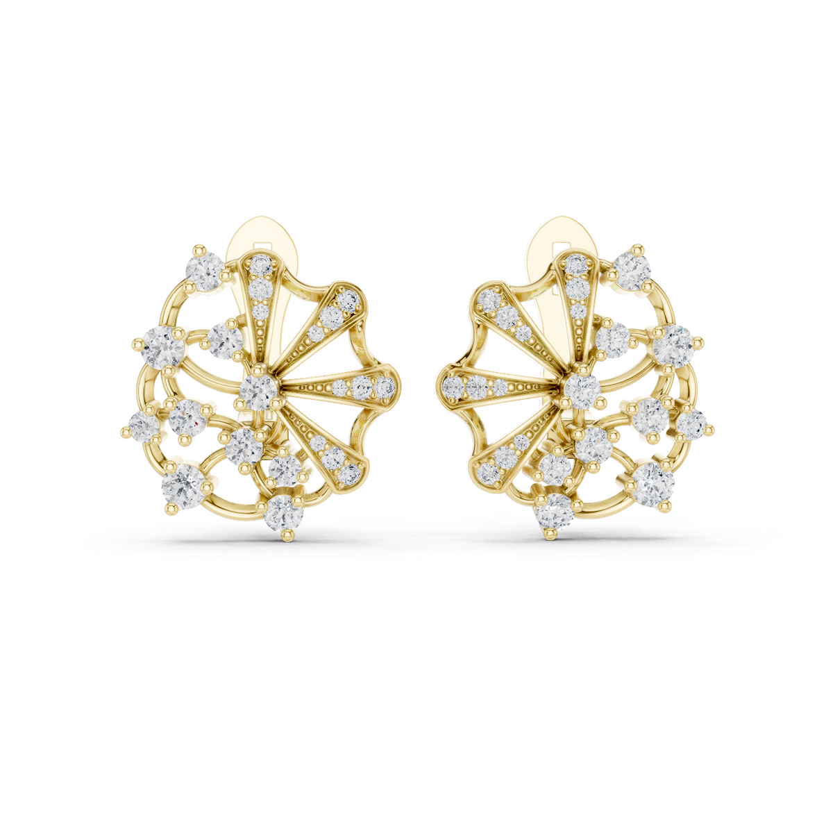 Fan Burst Diamond Earrings