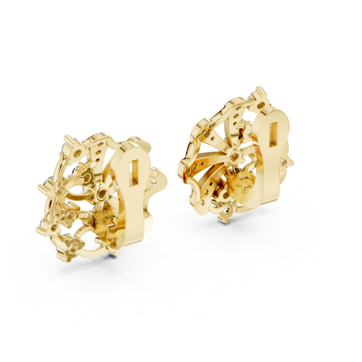 Fan Burst Diamond Earrings