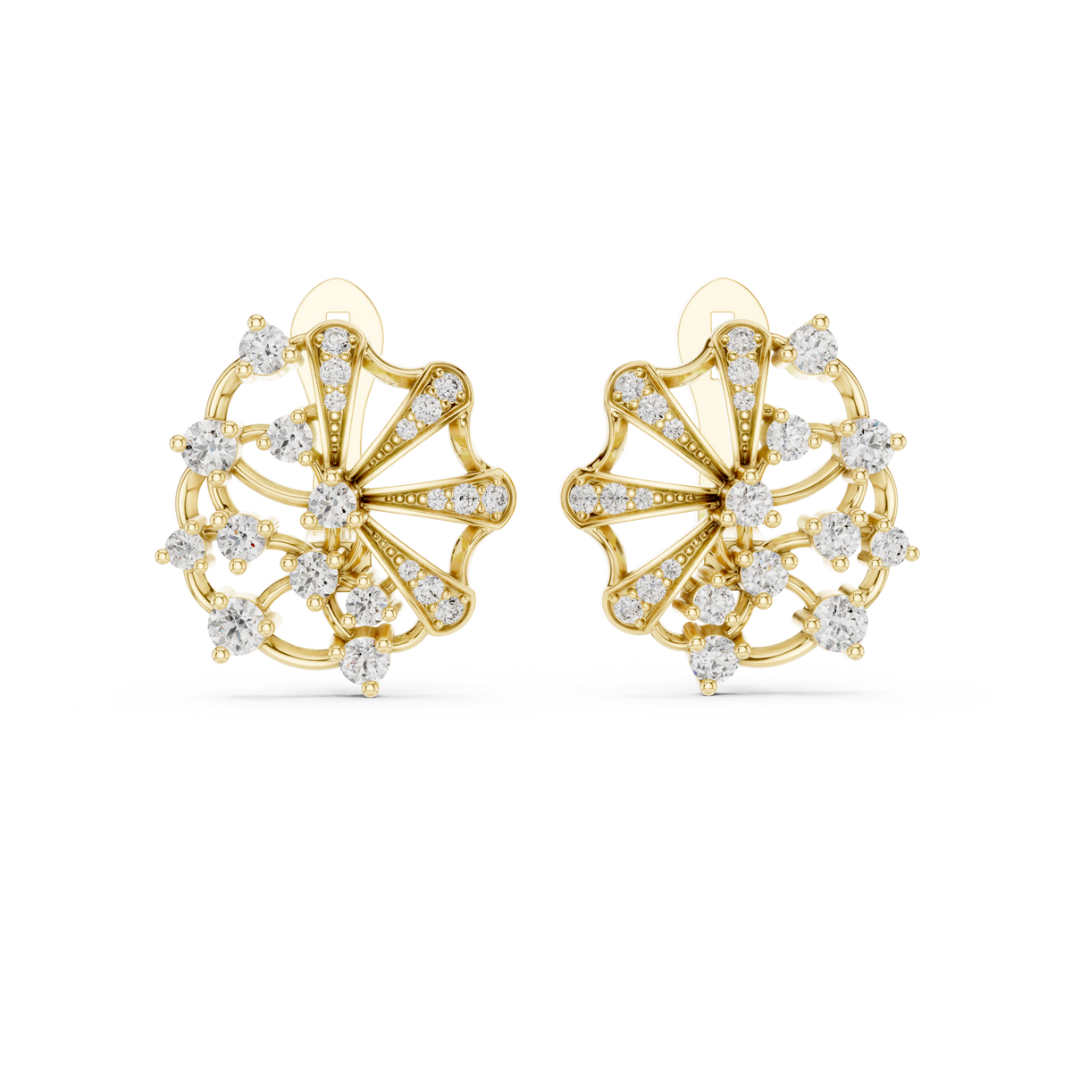 Fan Burst Diamond Earrings