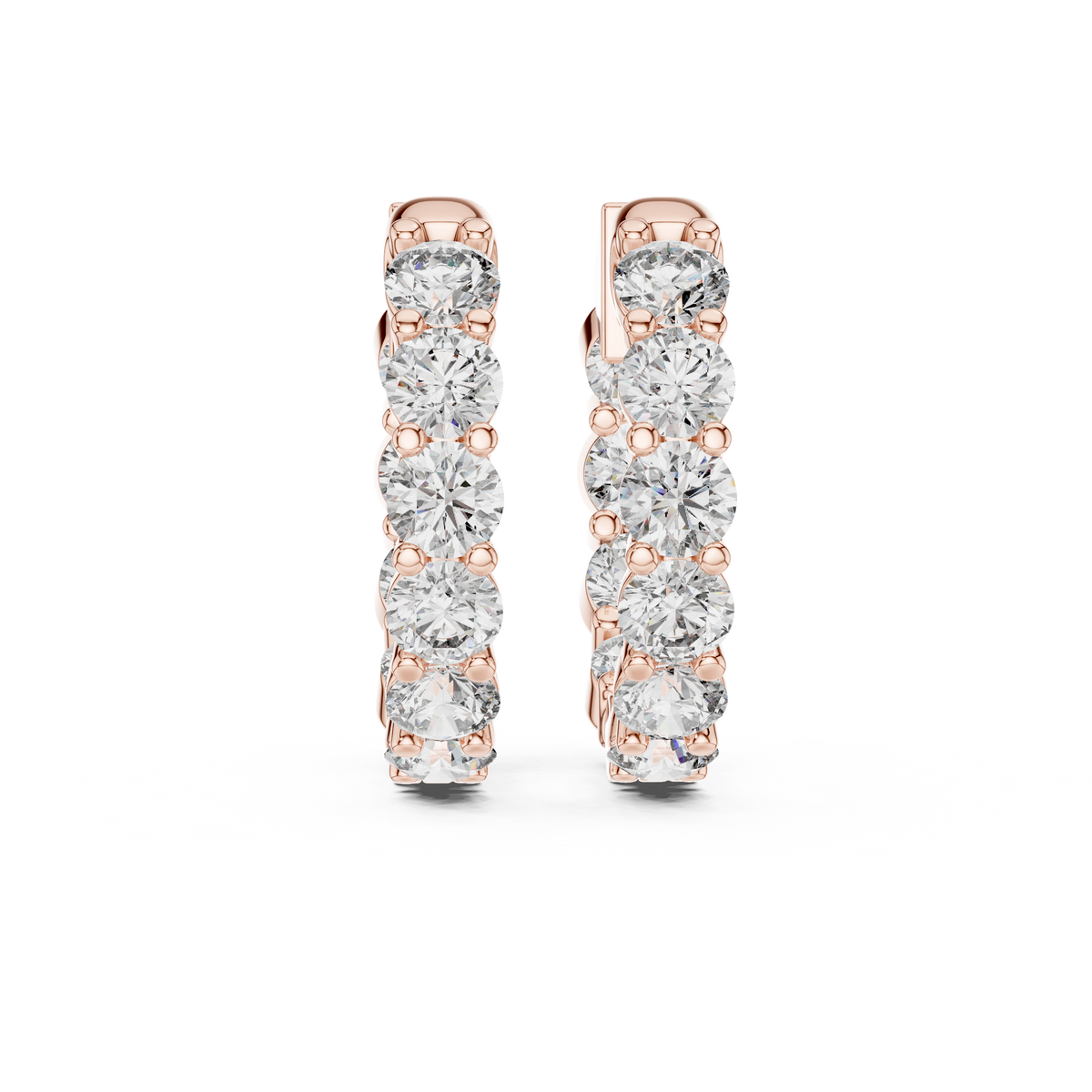 أقراط حلقية بألماس متدرّج in Rose Gold - VYKA Diamonds