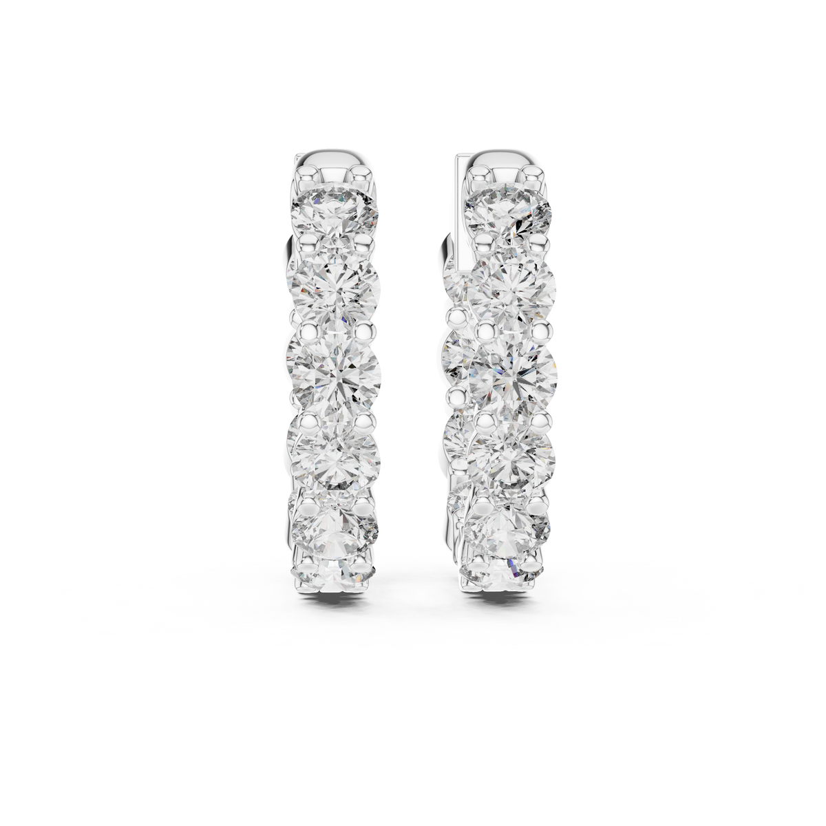 Graduated Diamond Hoop Earrings