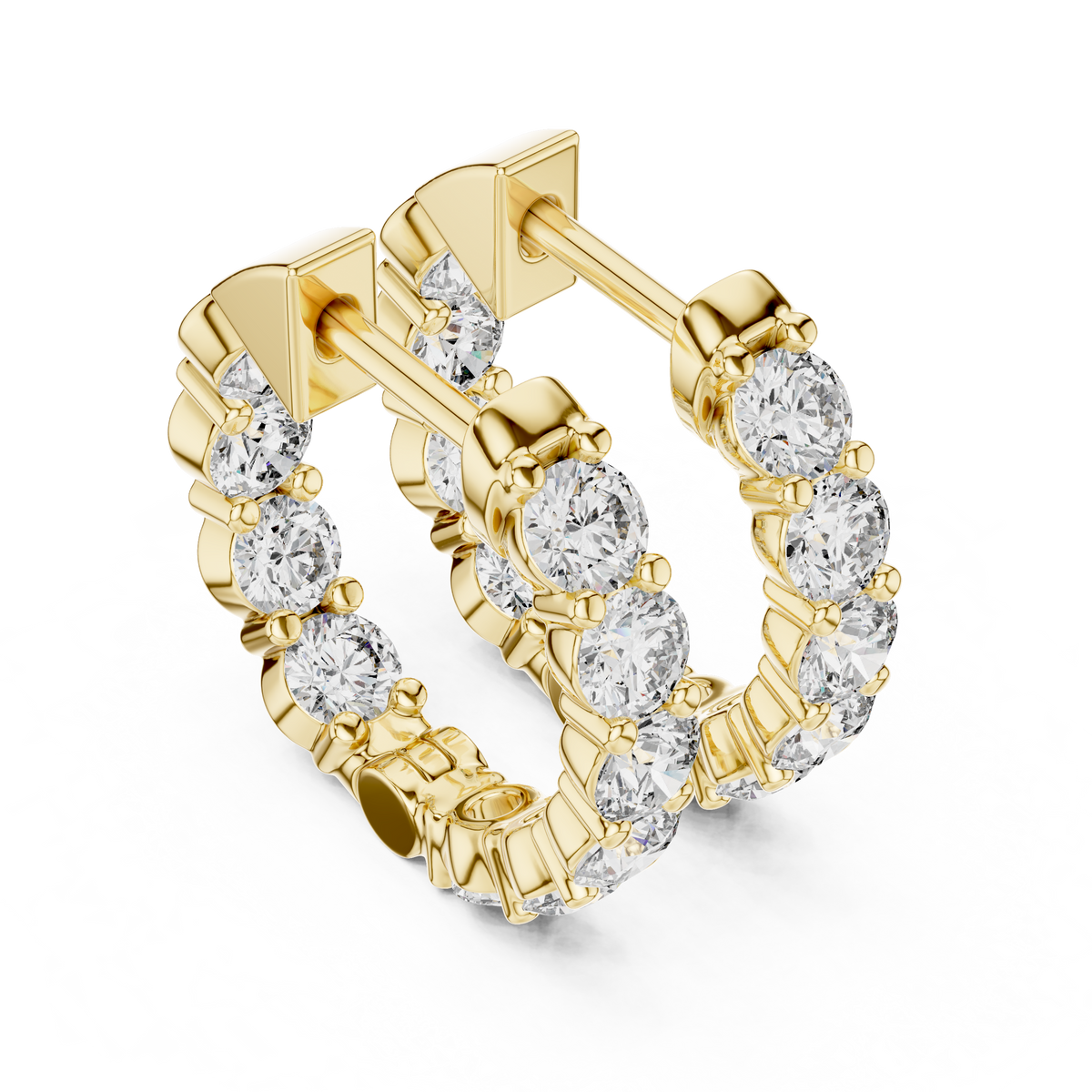 Graduated Diamond Hoop Earrings