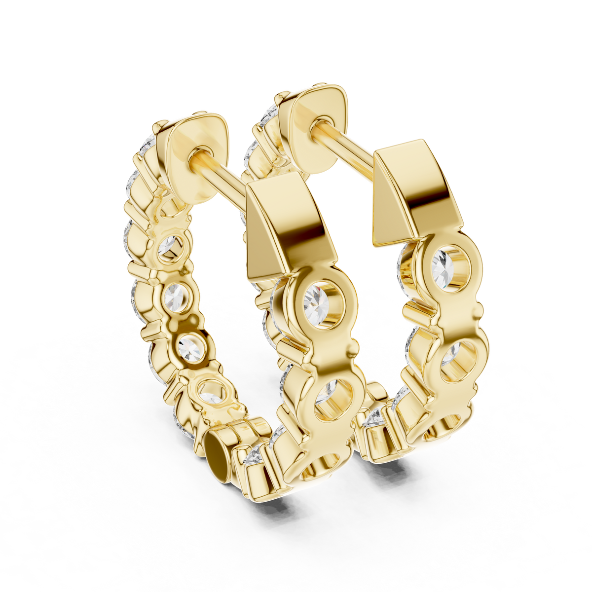 Graduated Diamond Hoop Earrings