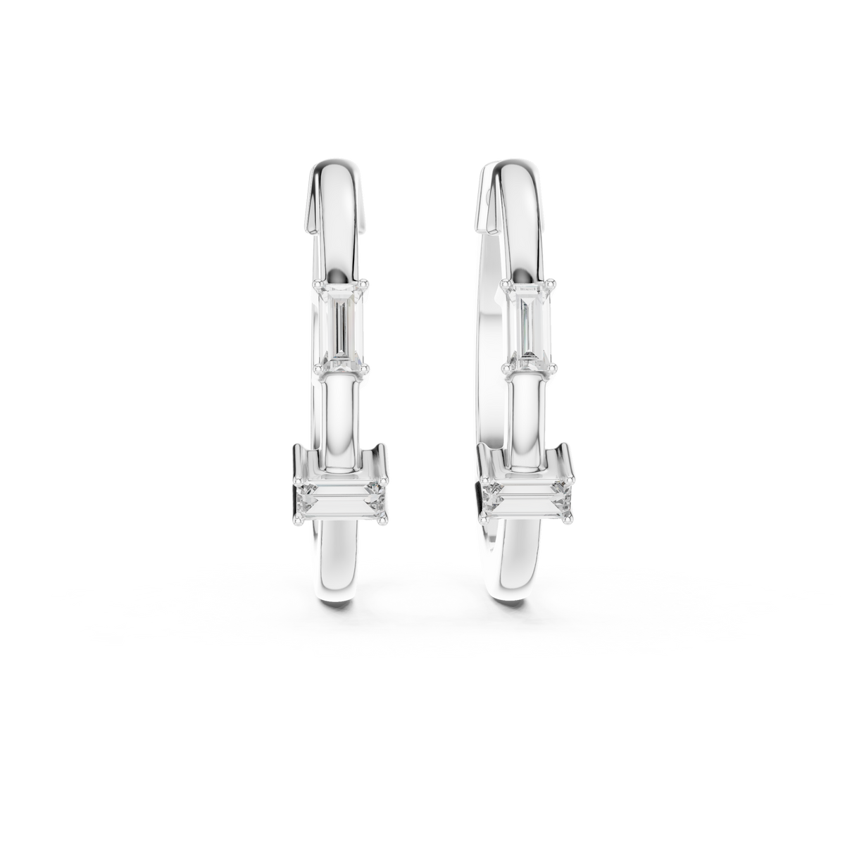 Baguette Diamond Huggie Earrings