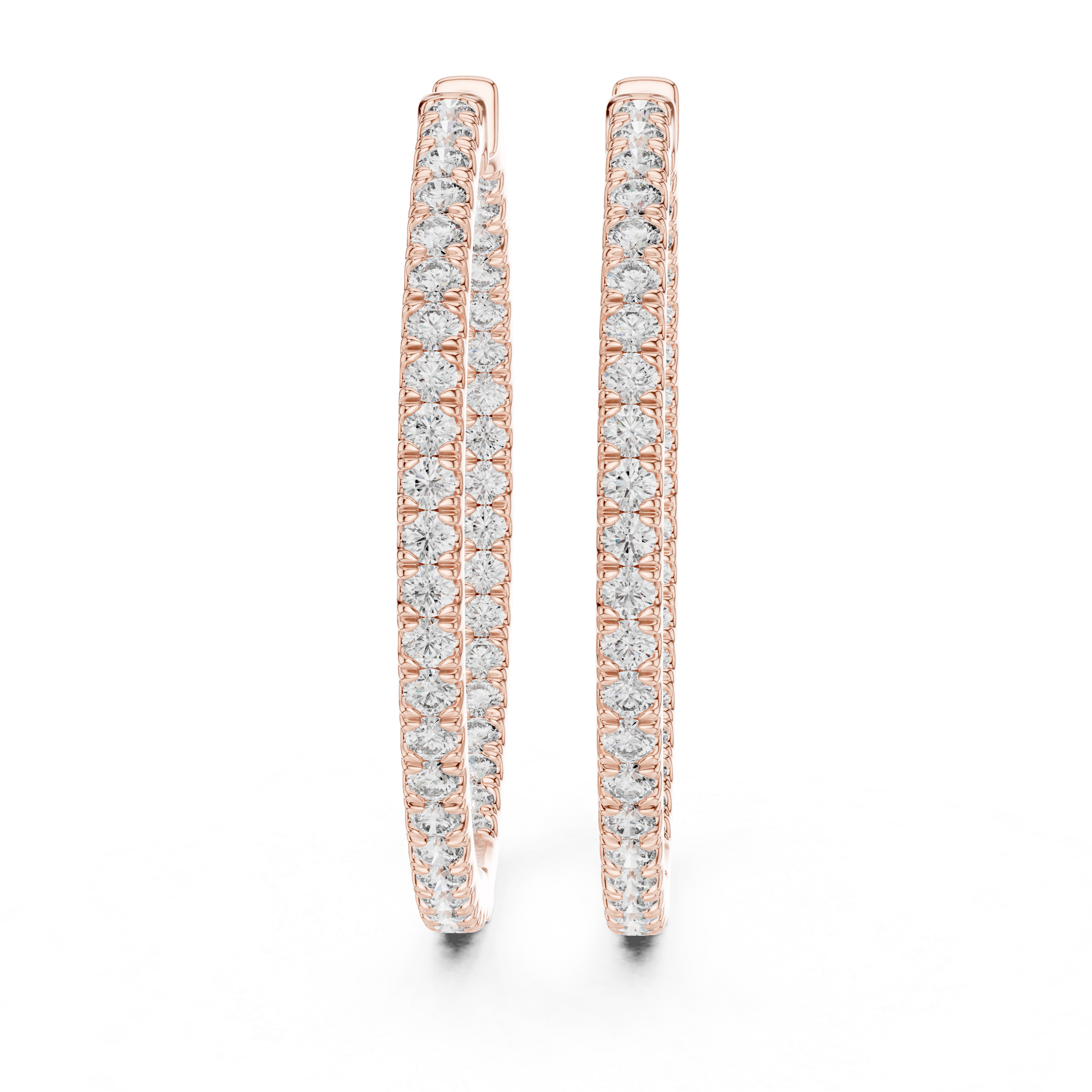 Inside-Out Pave Diamond Hoop Earrings in Rose Gold - VYKA Diamonds