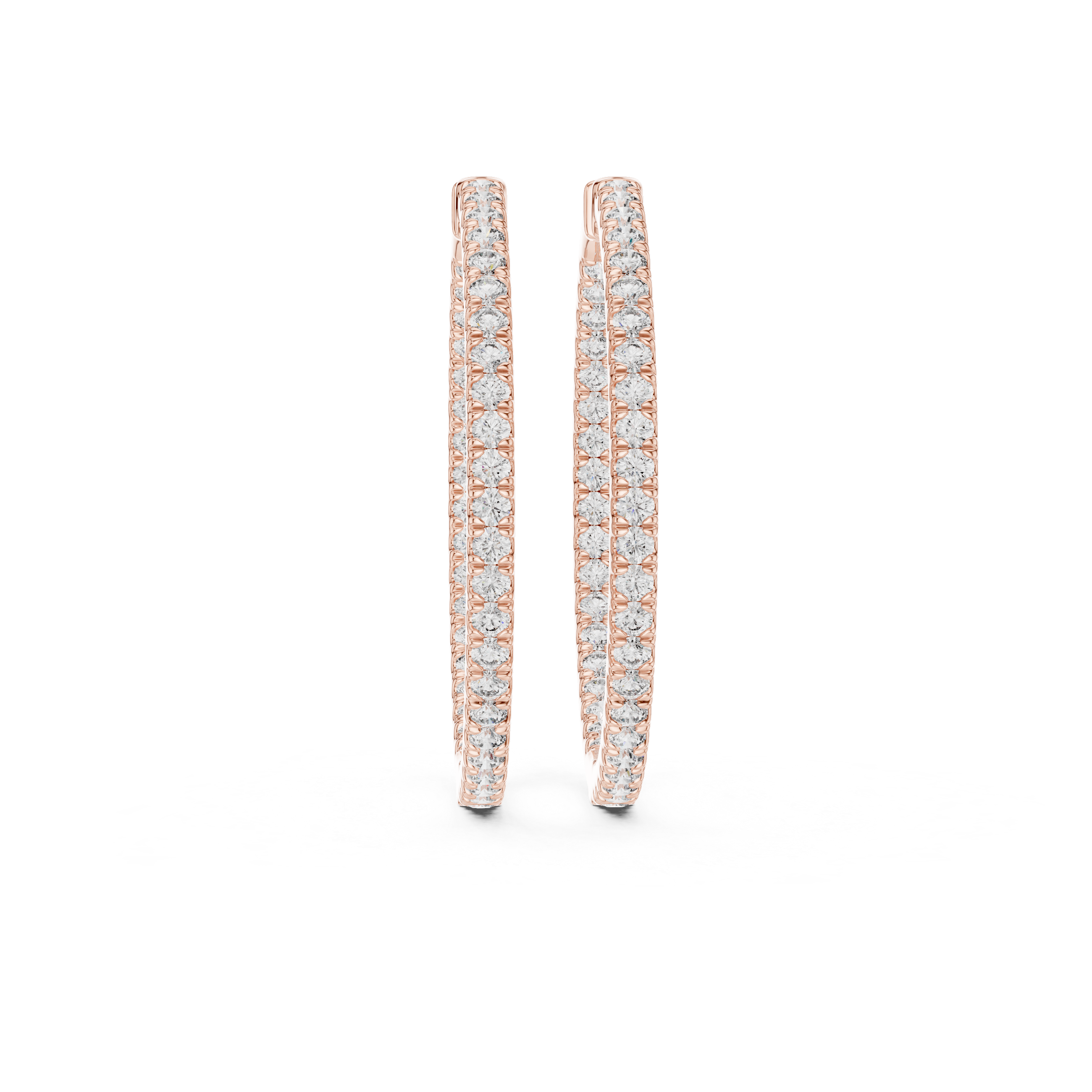 Inside-Out Pave Diamond Hoop Earrings in Rose Gold - VYKA Diamonds