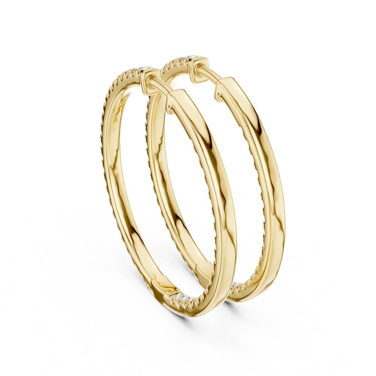 Inside-Out Pave Diamond Hoop Earrings