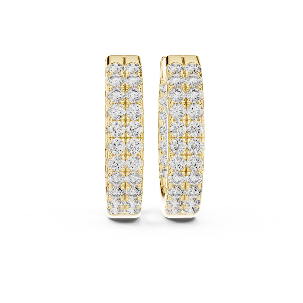 Double Row Diamond Huggie Earrings