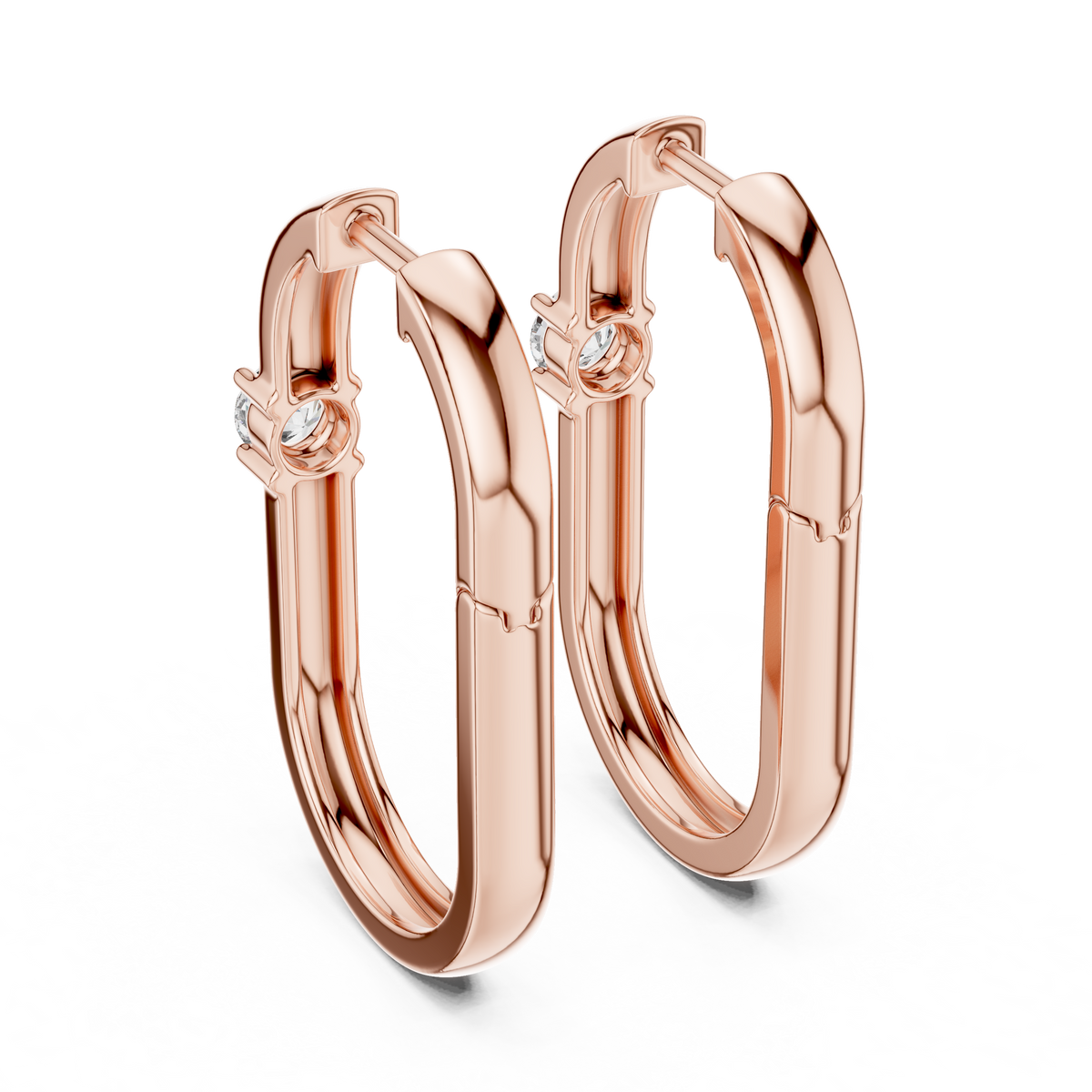 Solitaire Diamond Huggie Earrings