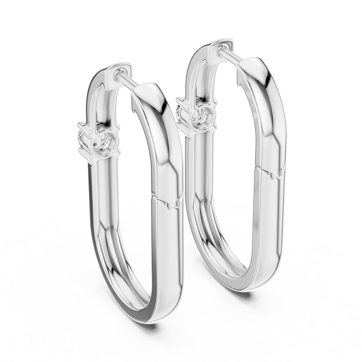 Solitaire Diamond Huggie Earrings