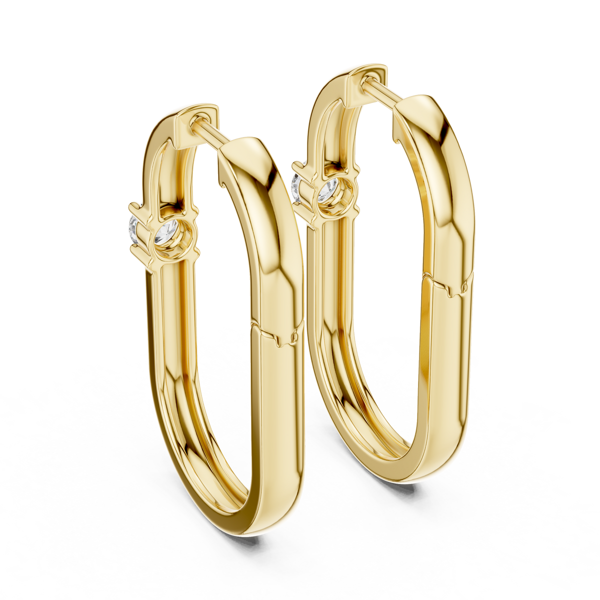 Solitaire Diamond Huggie Earrings