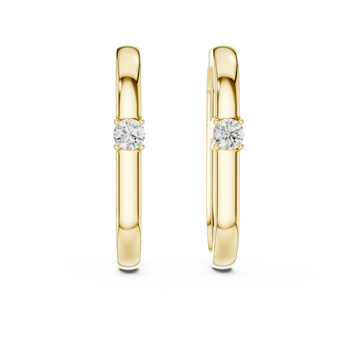Solitaire Diamond Huggie Earrings