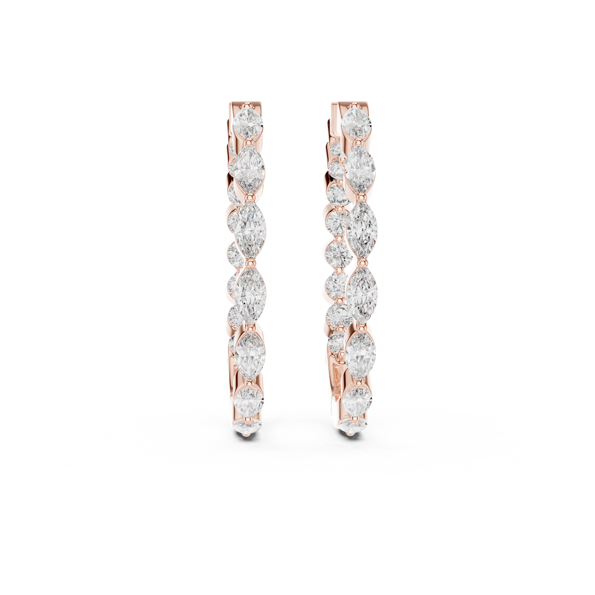 أقراط حلقية بألماس ماركيز in Rose Gold - VYKA Diamonds