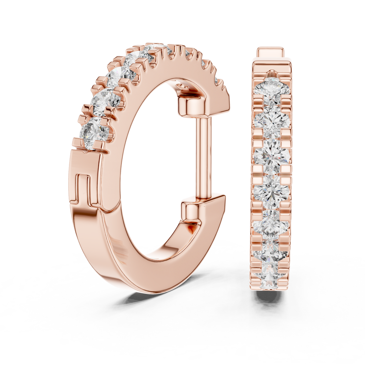 Princess Cut Diamond Huggie Earrings