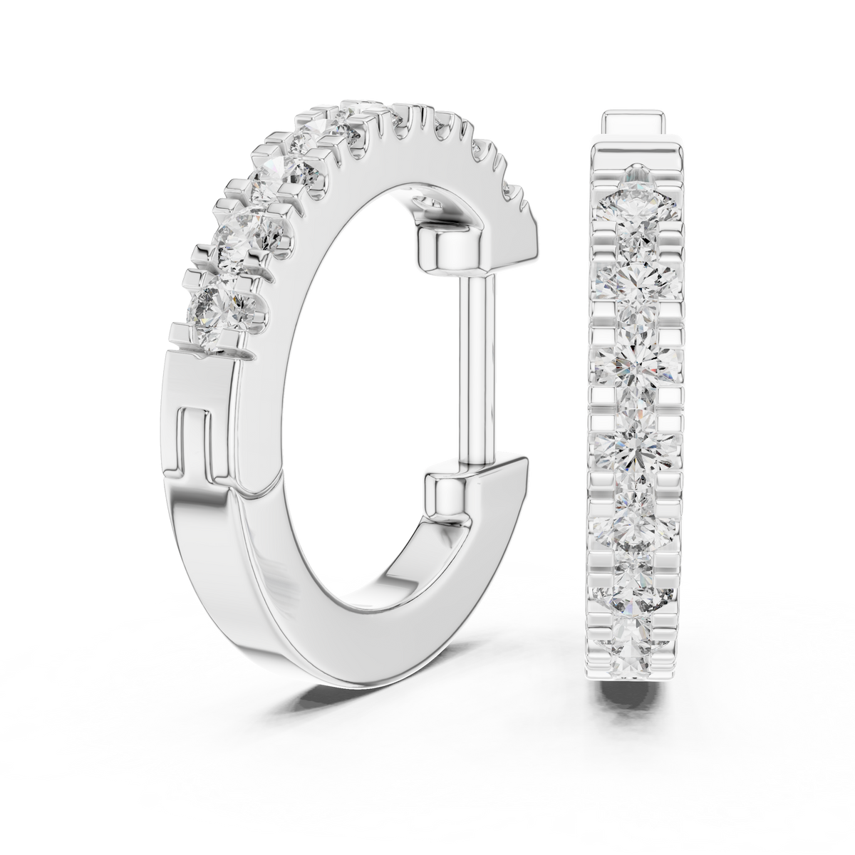 Princess Cut Diamond Huggie Earrings