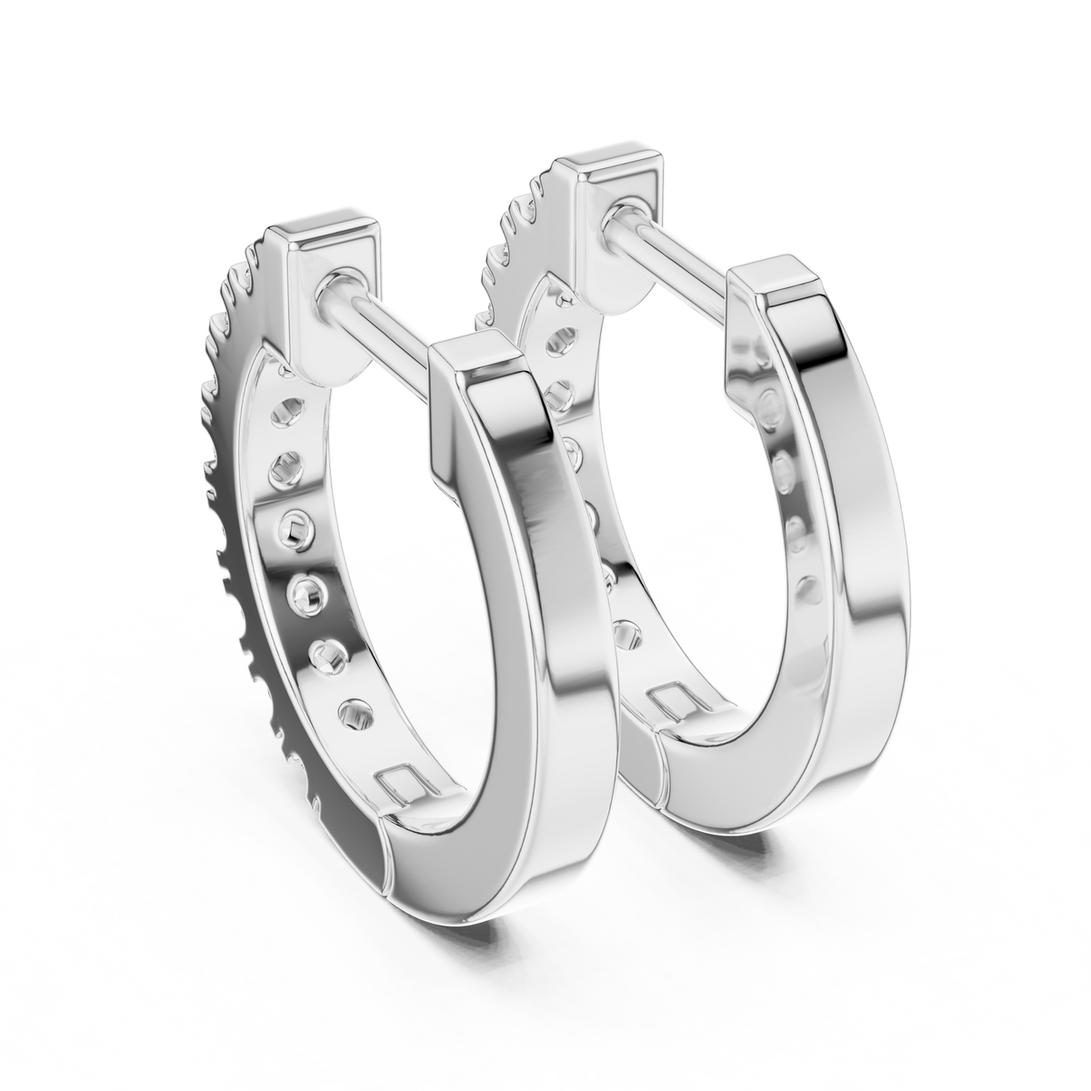 Princess Cut Diamond Huggie Earrings