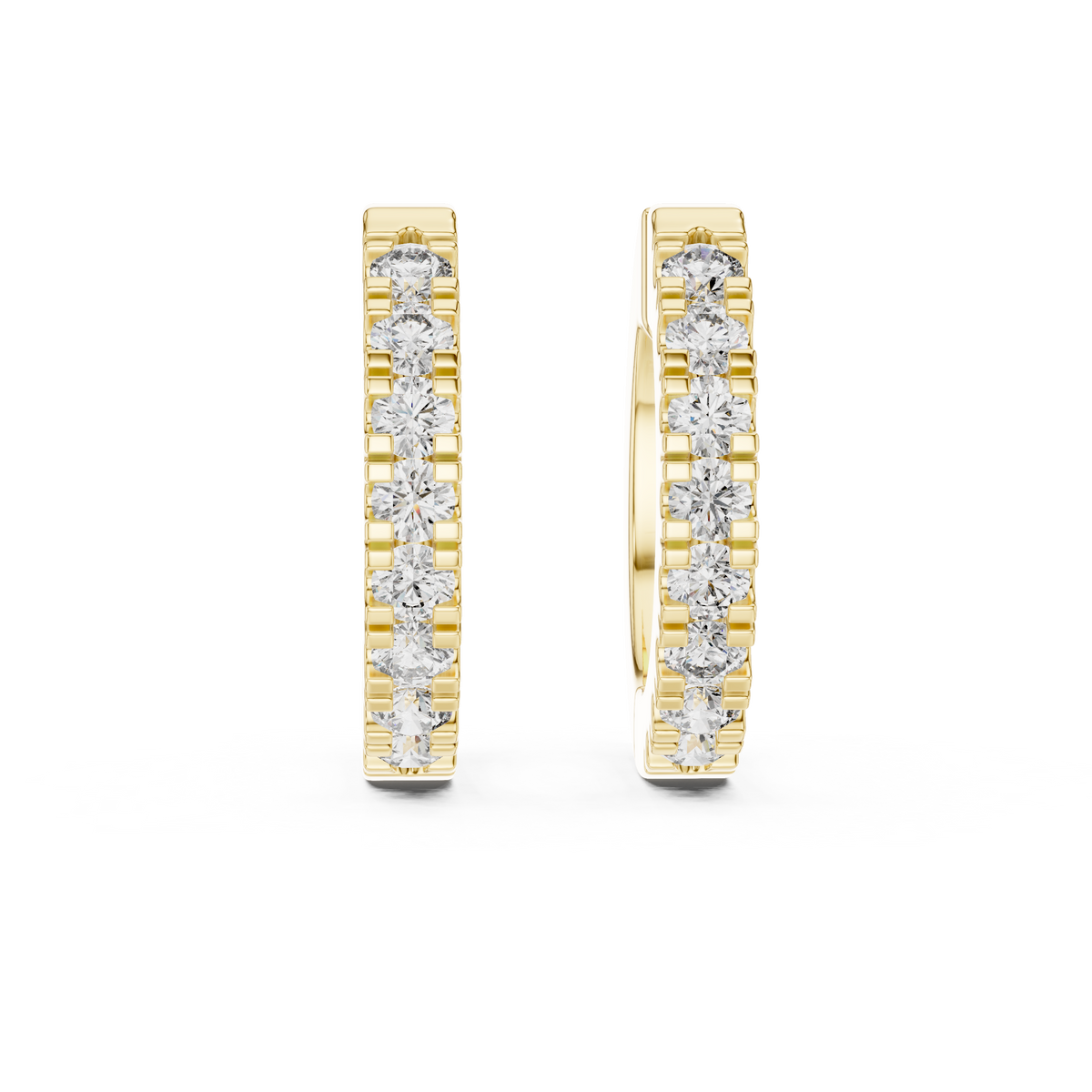 Princess Cut Diamond Huggie Earrings