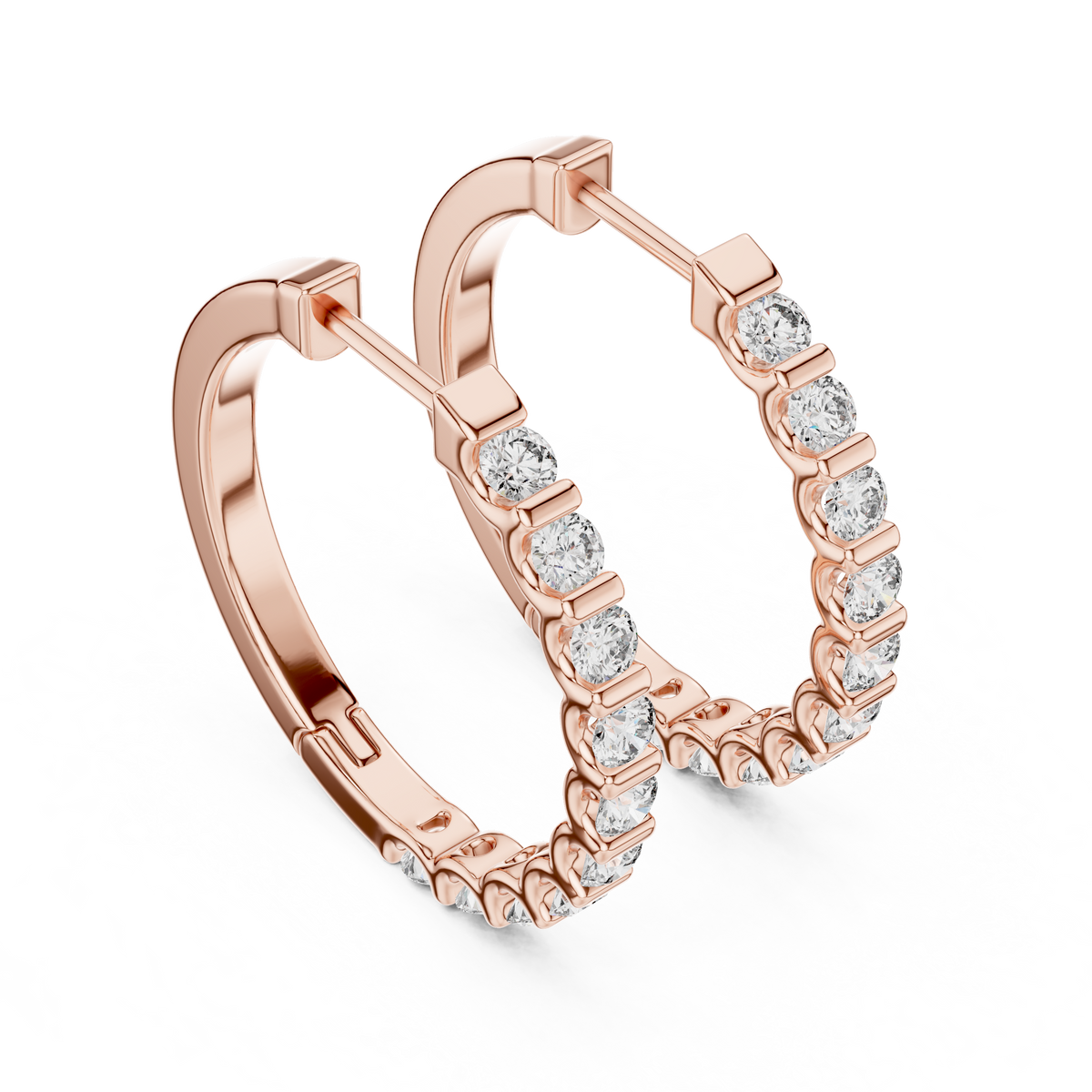 Box Set Diamond Huggie Earrings