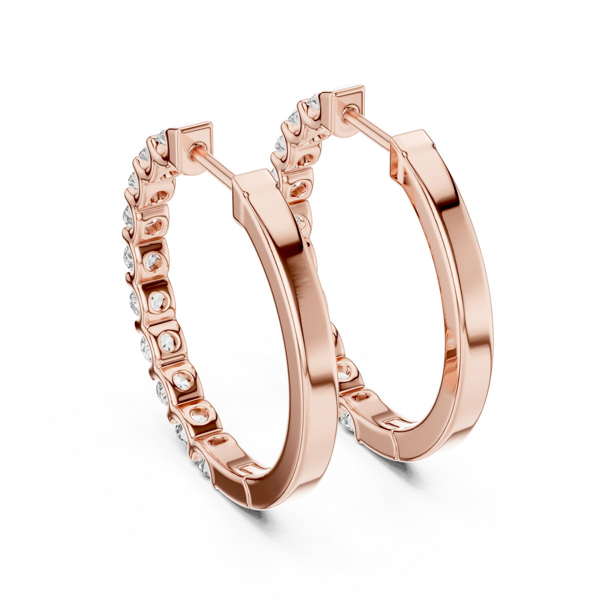 Box Set Diamond Huggie Earrings
