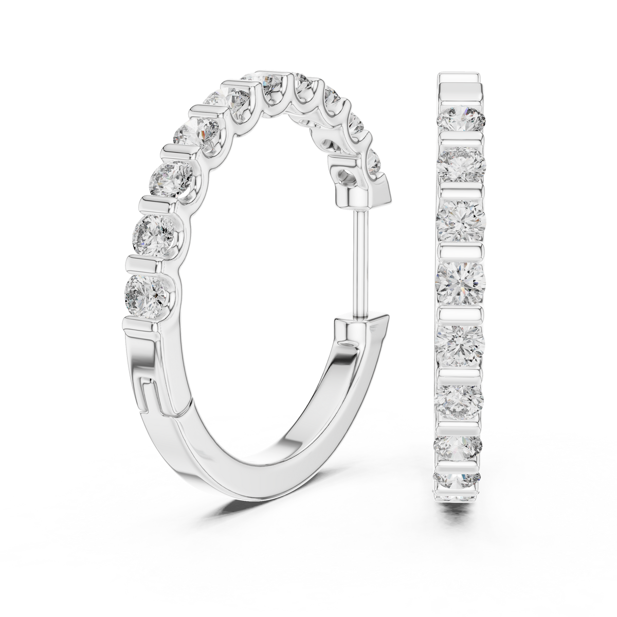 Box Set Diamond Huggie Earrings