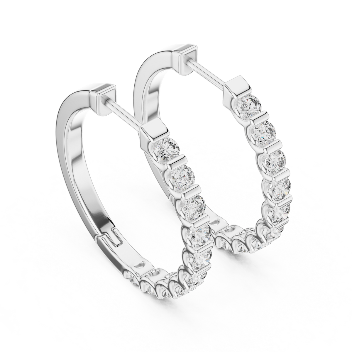 Box Set Diamond Huggie Earrings