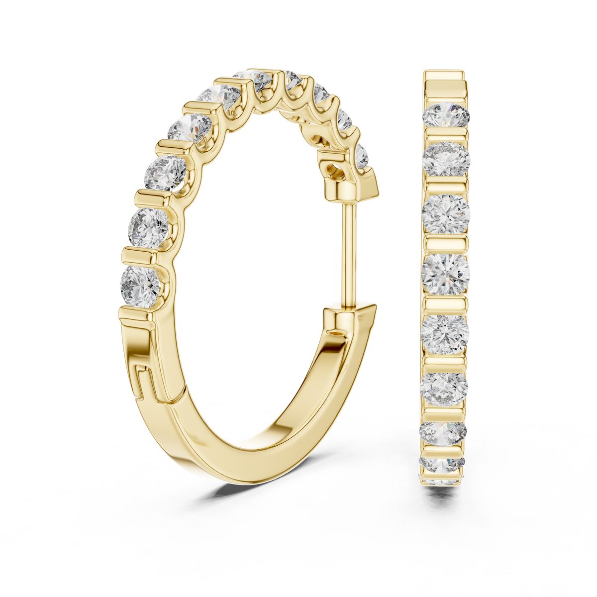 Box Set Diamond Huggie Earrings