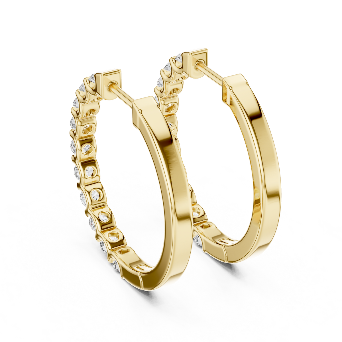 Box Set Diamond Huggie Earrings