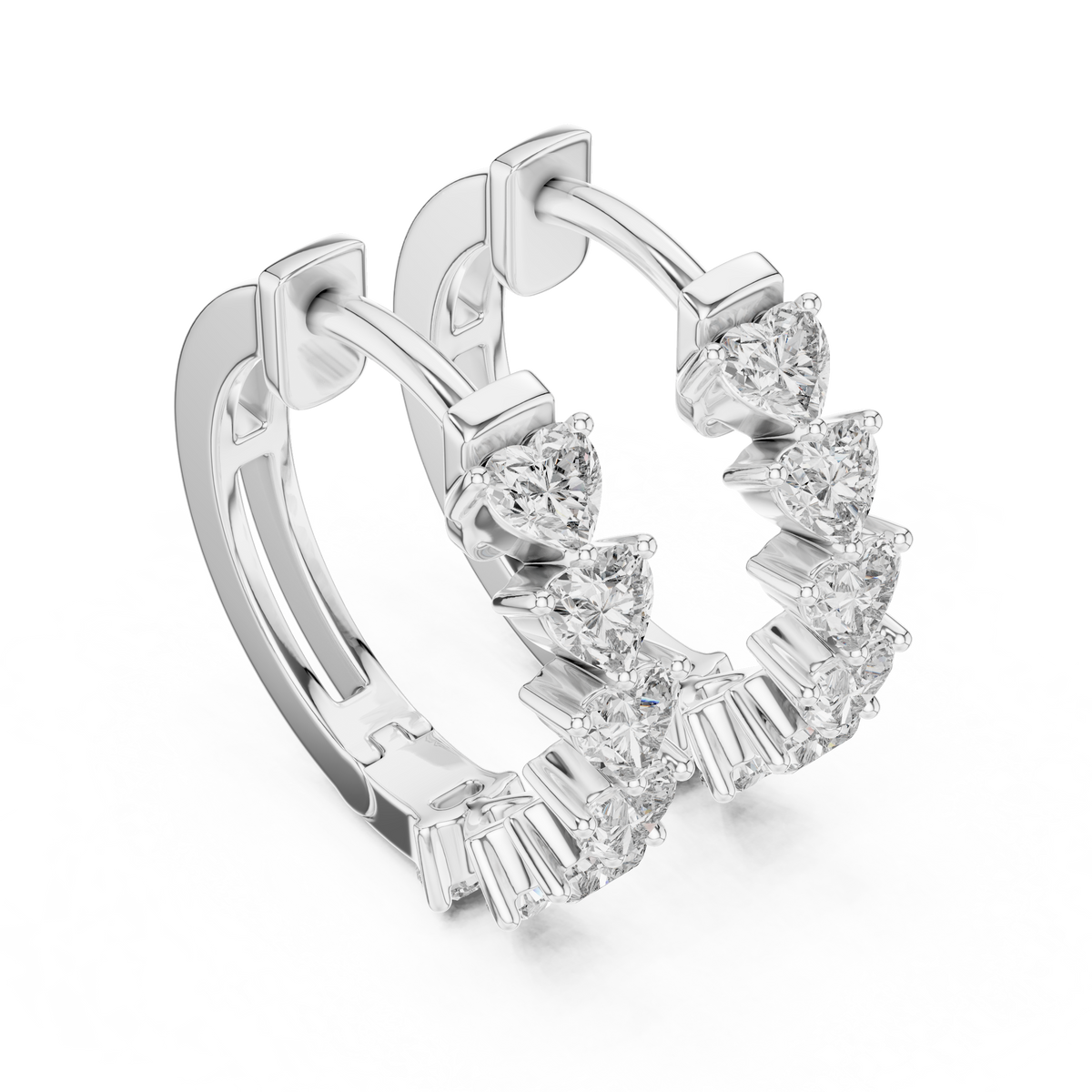 Heart Diamond Huggie Earrings