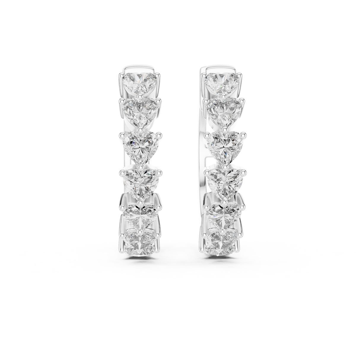 Heart Diamond Huggie Earrings