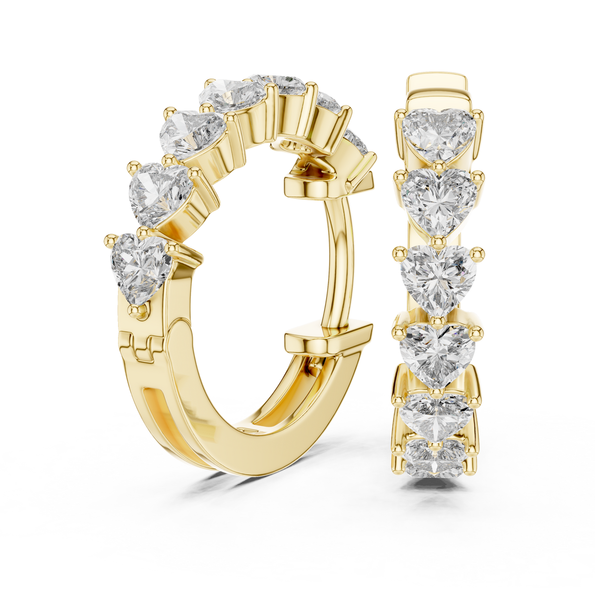 Heart Diamond Huggie Earrings