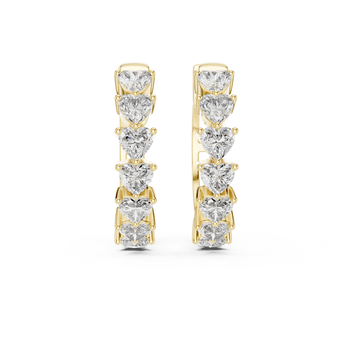 Heart Diamond Huggie Earrings