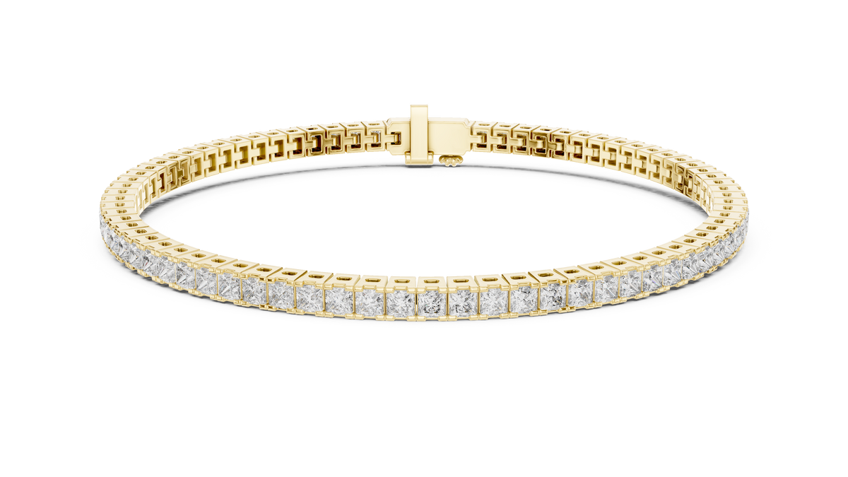 Channel-Set Princess Cut Diamond Tennis Bracelet