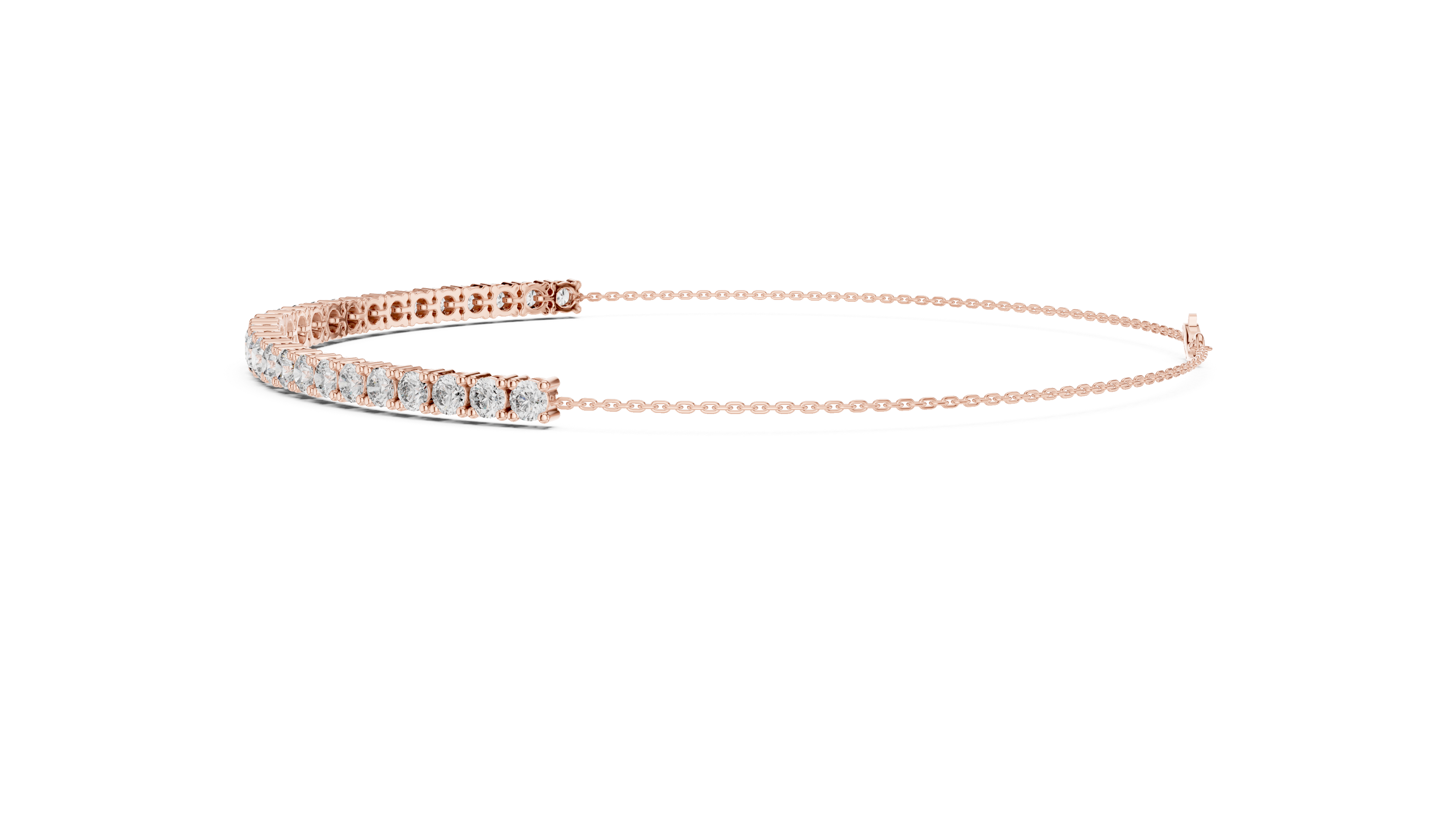Lumière Slide Bangle in Rose Gold - VYKA Diamonds