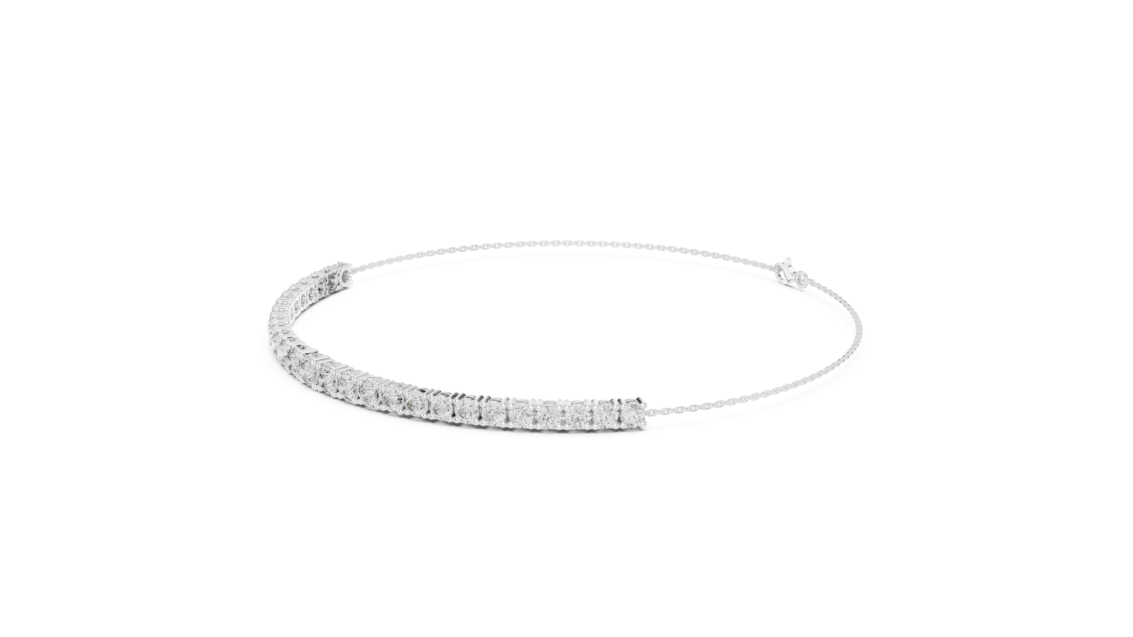 Lumière Slide Bangle in White Gold - VYKA Diamonds