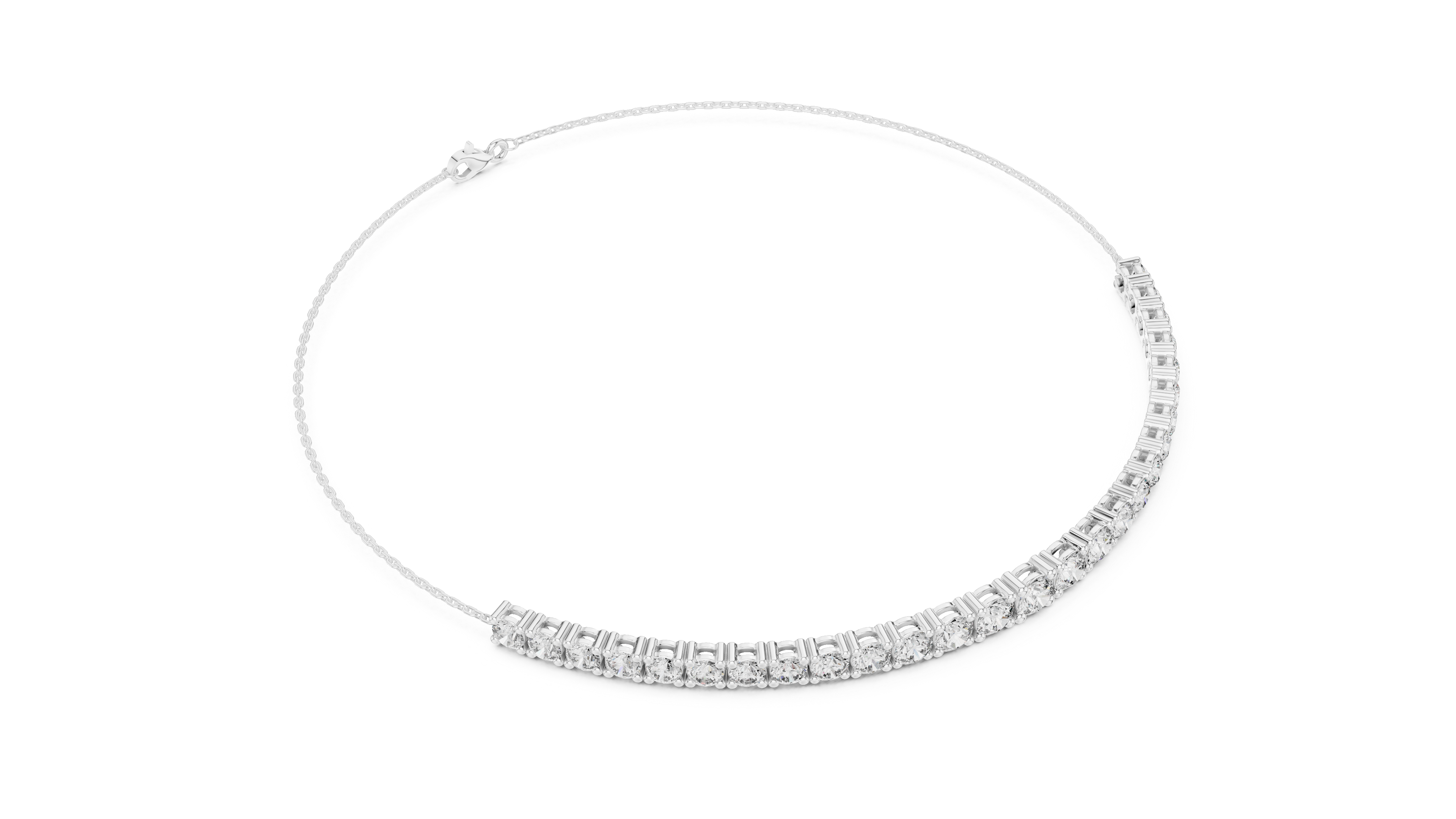 Lumière Slide Bangle in White Gold - VYKA Diamonds