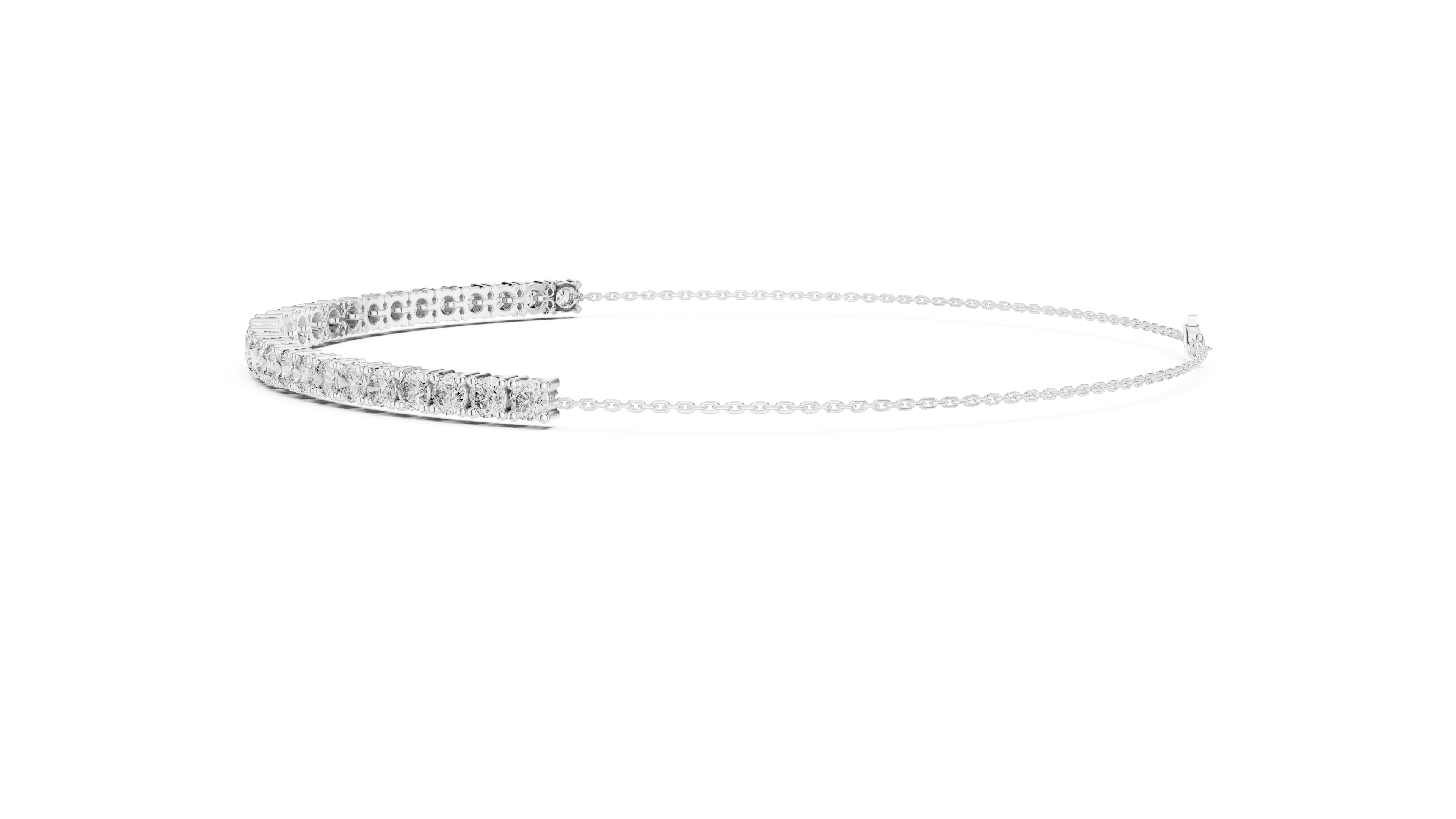 Lumière Slide Bangle in White Gold - VYKA Diamonds