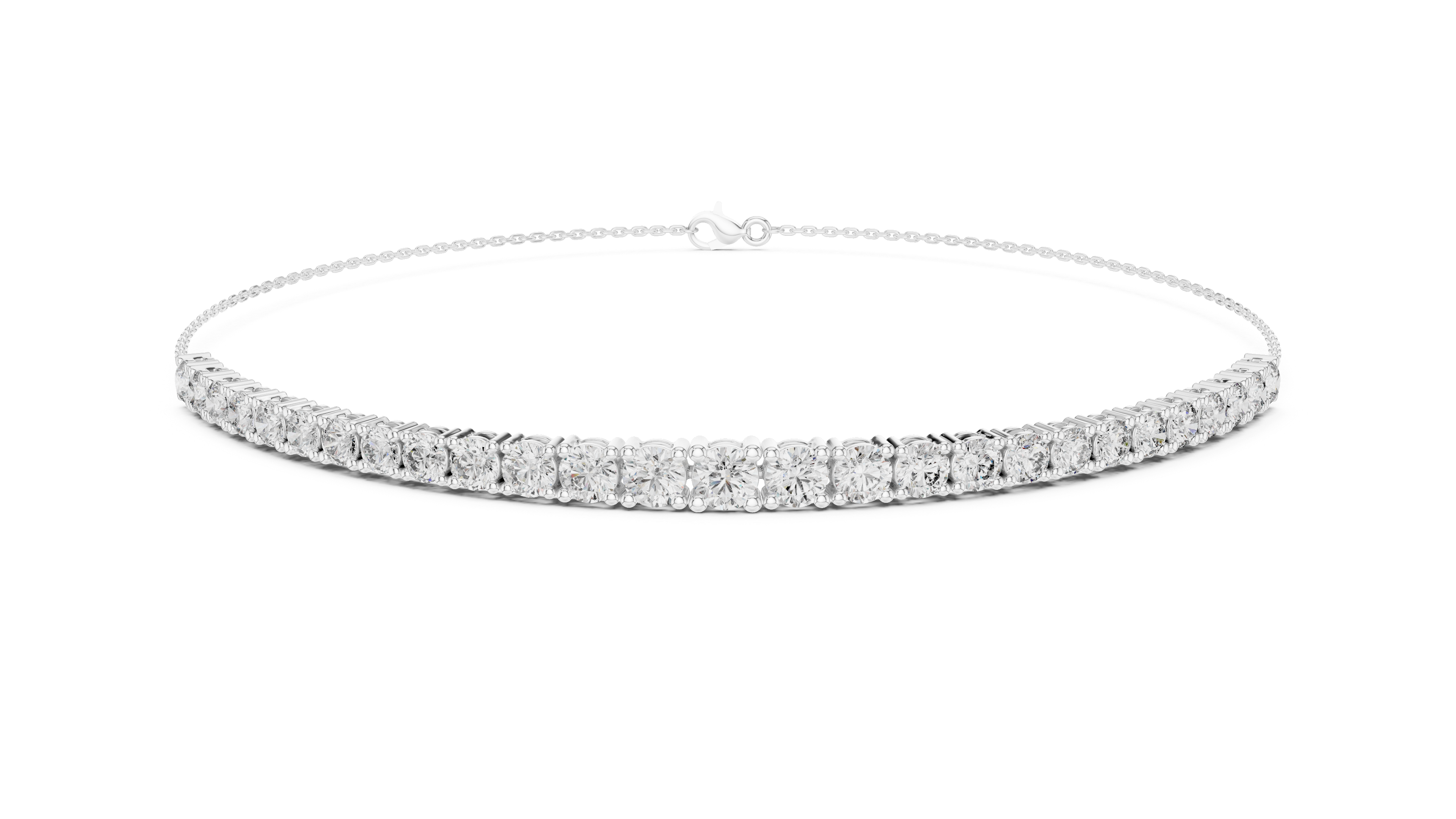 Lumière Slide Bangle in White Gold - VYKA Diamonds