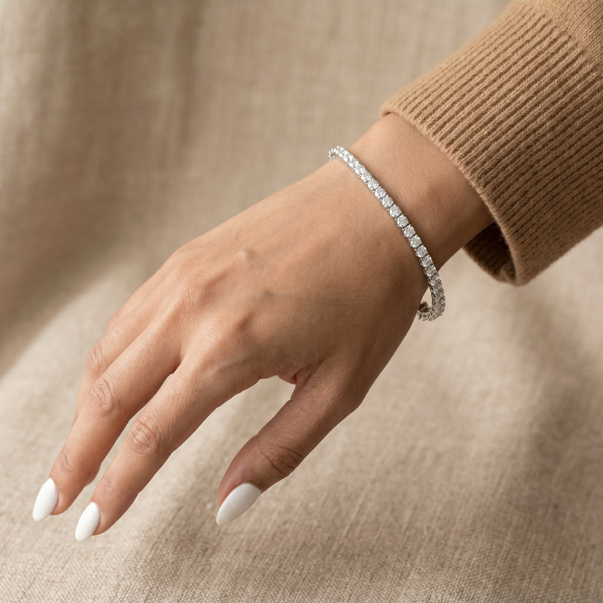 Graduated Round Diamond Half Tennis Bracelet