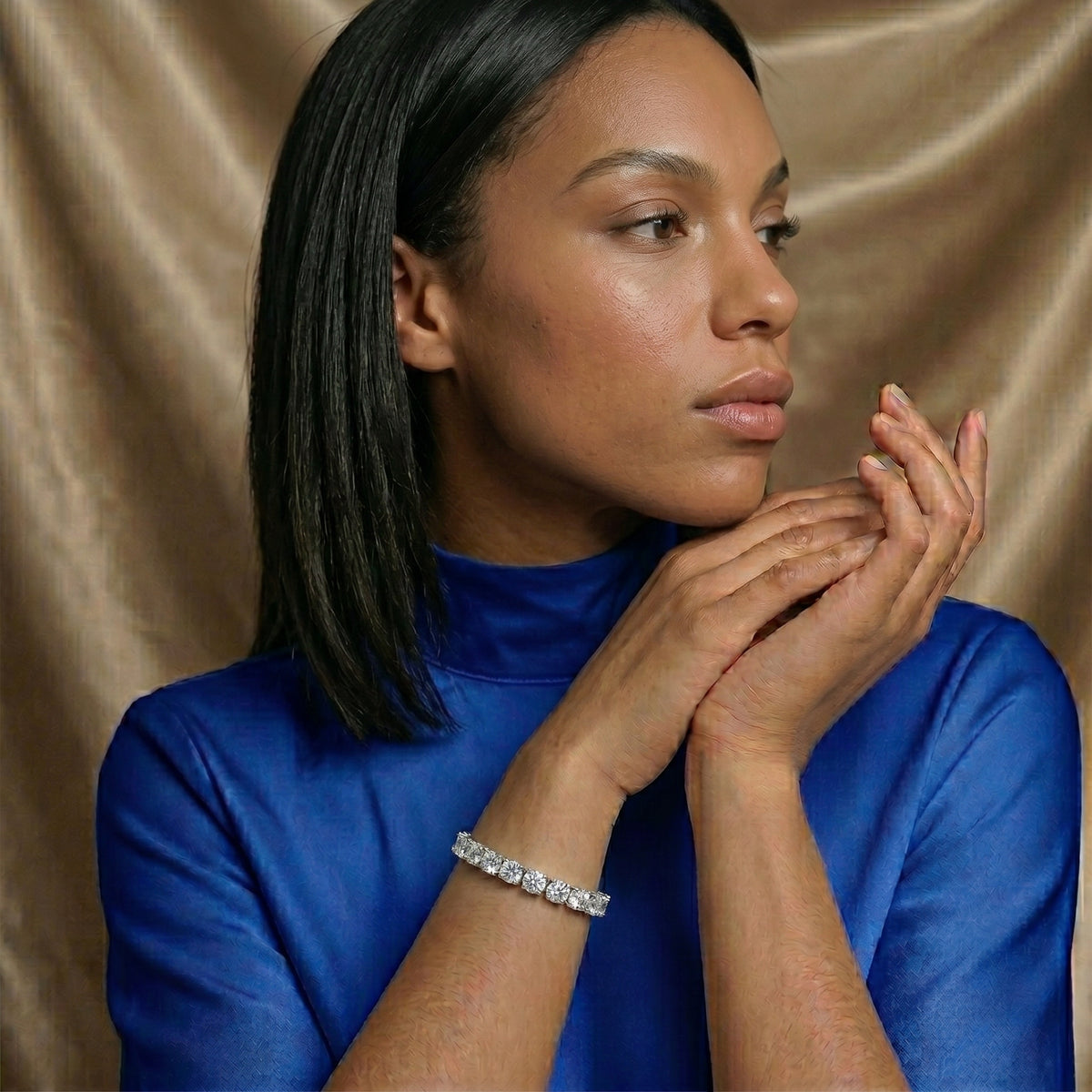 Graduated Collet Tennis Bracelet — lifestyle