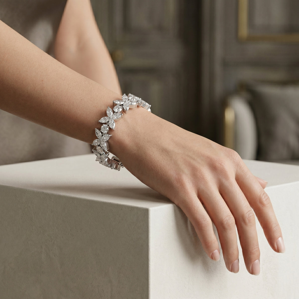 Marquise Floral Cluster Bracelet — lifestyle